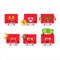 Red christmas envelopes cartoon character with cute emoticon bring money