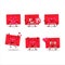 Red christmas envelopes cartoon character with love cute emoticon