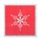 Red Christmas or festive paper napkins aka serviettes, isolated