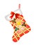 Red Christmas Stocking with Christmas Decorations