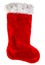 Red christmas stocking. Decoration object. Winter holidays symbol