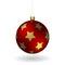 Red Christmass ball hanging on a golden chain