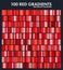 Red chrome gradient set,pattern,template.Love,heart colors for design,collection of high quality gradients.Metallic