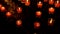 Red Church candles in darkness