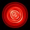 Red circle. Abstract rotating disc isolated on black. Vector