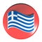Red circle push button Greek flag - 3D rendering illustration