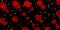 Red circles with white dots on black background. Abstract bokeh background illustration. Beautiful red abstract lights.