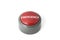 Red Circular Push Button Labeled `Emergency` on White Background