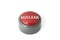 Red Circular Push Button Labeled `Nuclear` on White Background