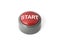 Red Circular Push Button Labeled `Start` on White Background