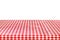 Red classic checkered tablecloth with white background