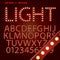 Red Classic Light Bulb Alphabet and Digit Vector