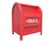 Red classic mailbox 3D render on white background with