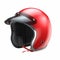 Red classic motorbike helmet