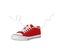 Red classic old school sneaker isolated