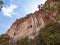 Red Cliffs Rocks in Episkopi, Cyprus island, Wide panoramic landscape shot