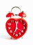 Red clock double bell mark at seven o`clock