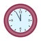 red clock minute hand on five to twelve hour simple vector icon