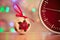 Red clock with speedy blurred effect time christmas tree toy