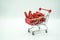 Red cloth clip in mini shopping cart
