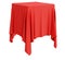 Red cloth on a square pedestal