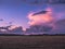 Red clouds over the plain.