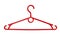 Red coathanger is on white, coat hangers is as single object, re