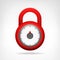 Red code circular padlock design