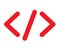 red code sign on white background. flat style. red code icon symbol for your web site design, logo, app, UI. code symbol.