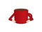 Red coffee mug with two hands