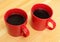 Red coffee mugs