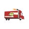 Red coffee truck, delivery Van vector Illustration on a white background