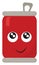 Red cola can , vector or color illustration