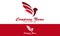 Red Color Beautiful Fast Wing Bird Logo Design