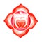 Red color of chakra symbol root concept, flower floral