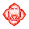 Red color of chakra symbol root concept, flower floral
