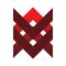 Red color x fence arrow logo design
