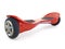 Red color hoverboard on white