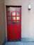 Red Color Metal Doorway Particular Exterior Architecture