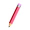 Red color pencil small funny design