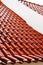 Red color roof tiles with copyspace