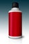 Red color spray bottle isolated on gradient