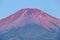 Red color at Top of Mountain Fuji in summer