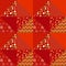 Red color traditional ornament patchwork pattern