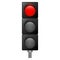 Red color traffic lights icon, realistic style