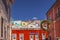 Red Colored Building Christmas Decorations Guanajuato Mexico