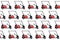 Red colored golf cart pattern on a white background. Electric golf car pattern. Vector illustration. Golf equipment