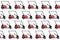 Red colored golf cart pattern on a white background. Electric golf car pattern. Vector illustration. Golf equipment