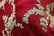 Red colored lehenga cloth texture with embroidery work