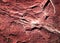 Red colored limestone with grooves